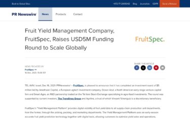 果樹園の将来の収穫量が90%以上の精度で推定可能となるハイパースペクトル遠隔感知技術で注目のFruitSpec社について解説
