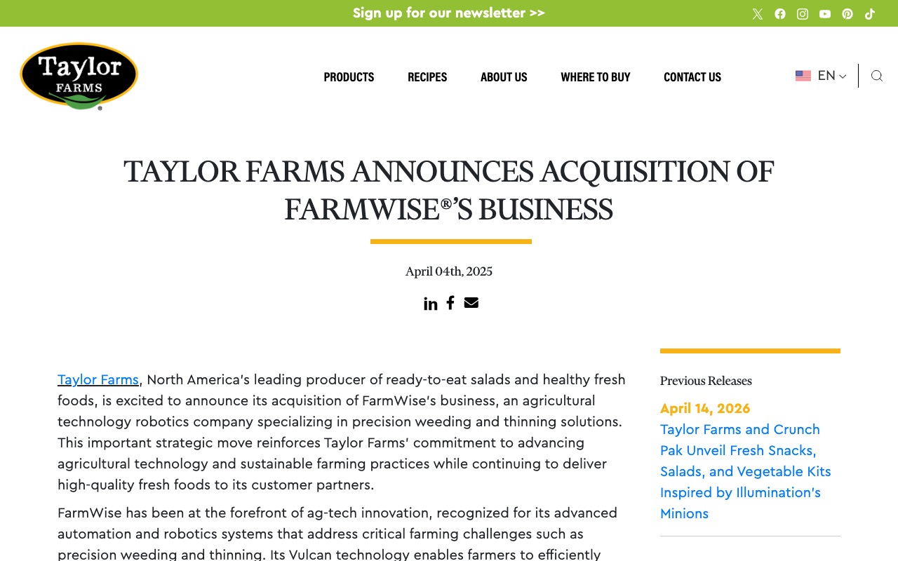 FarmWise Vulcan スマート・インプルメント