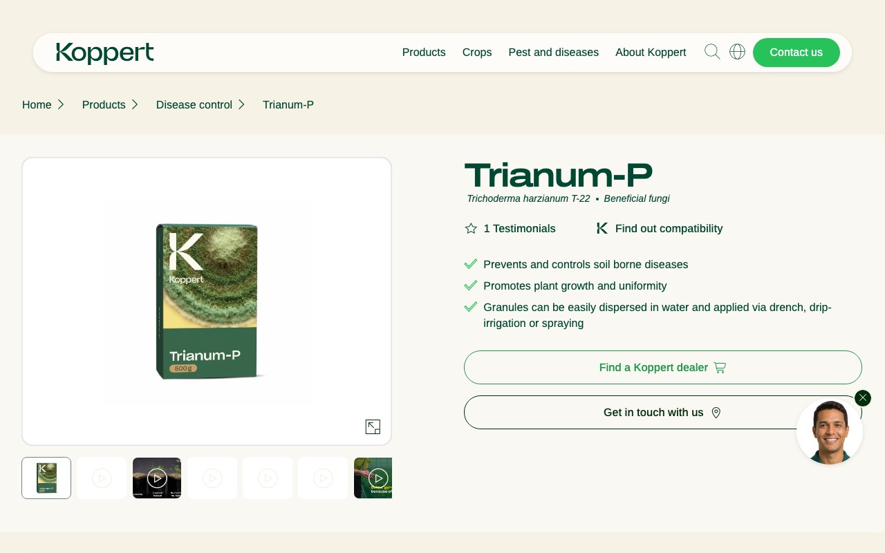 Koppert Trianum-P — Trichoderma harzianum T-22を有効成分とするバイオ殺菌剤