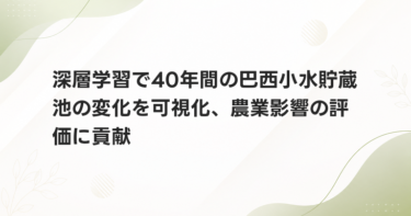 深層学習で40年間の巴西小水貯蔵池の変化を可視化、農業影響の評価に貢献