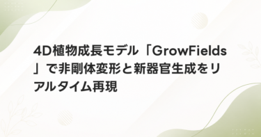 4D植物成長モデル「GrowFields」で非剛体変形と新器官生成をリアルタイム再現