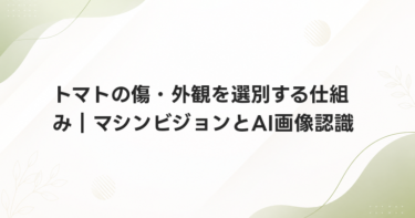 トマトの傷・外観を選別する仕組み｜マシンビジョンとAI画像認識