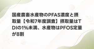 国産農畜水産物のPFAS濃度と摂取量【令和7年度調査】摂取量はTDIの1%未満、水産物はPFOS定量が8割