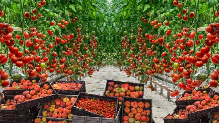 THE BIGGEST HYDROPONIC TOMATOES GREEN HOUSE IN NETHERLAND - TOMATOES FARMING AND HARVESTING