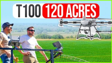 DJI T100×2による1時間120エーカーのオートマチックスプレー作業｜農業ドローンの実績事例