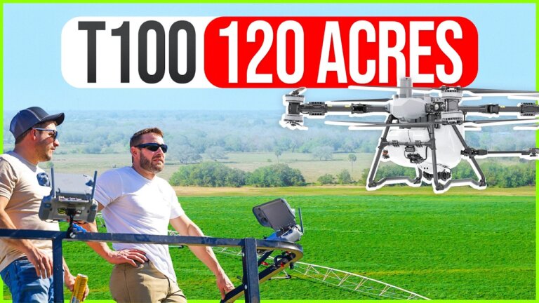 Two T100s Crush 120 Acres/Hour Spraying Oats on Flat Ground!