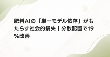 肥料AIの「単一モデル依存」がもたらす社会的損失｜分散配置で19%改善