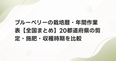 ブルーベリーの栽培暦・年間作業表【全国まとめ】20都道府県の剪定・施肥・収穫時期を比較