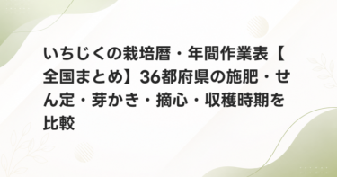 いちじくの栽培暦・年間作業表【全国まとめ】37都府県の施肥・せん定・芽かき・摘心・収穫時期を比較