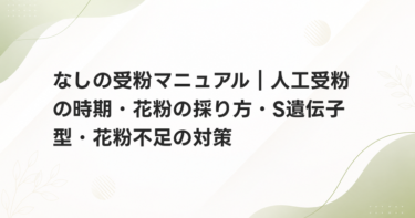 なしの受粉マニュアル｜人工受粉の時期・花粉の採り方・S遺伝子型・花粉不足の対策