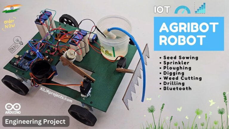 Solar Agriculture Robot with Seed Sowing, Water, Pesticides Sprinkler, Ploughing | Agribot project
