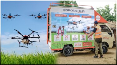 インド最大級ドローン防除網｜120台の専用車両で1日25エーカー散布