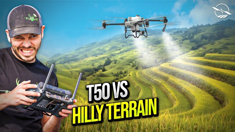 DJI Agras T50 Conquers Steep Ohio Hills.